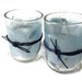 pale blue wrapped glass tea light holders blue cording set of 2
