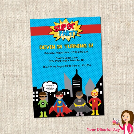 Printable Superhero Party Invitations 10