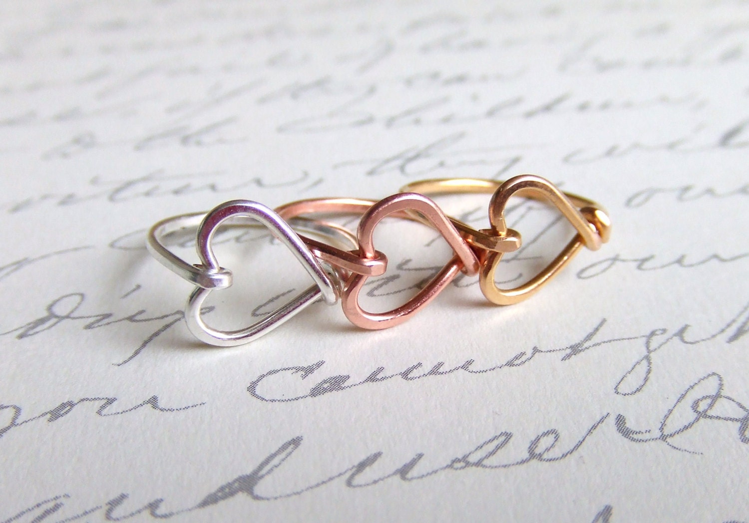 Wire Wrap Heart Ring Girlfriend Ring Promise Ring Love