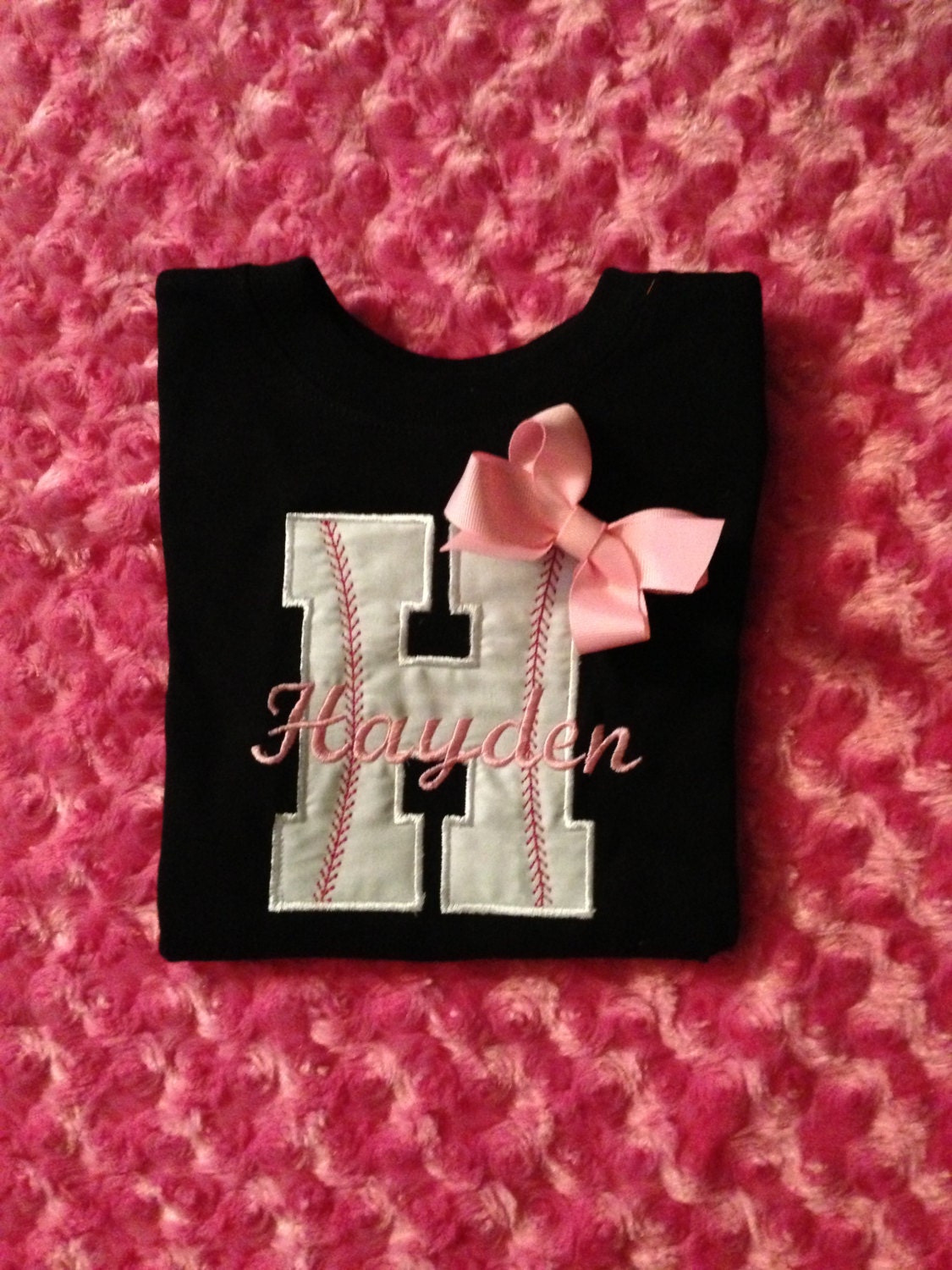 Girls baseball shirt new born up to youths sizes by CruzsDesigns