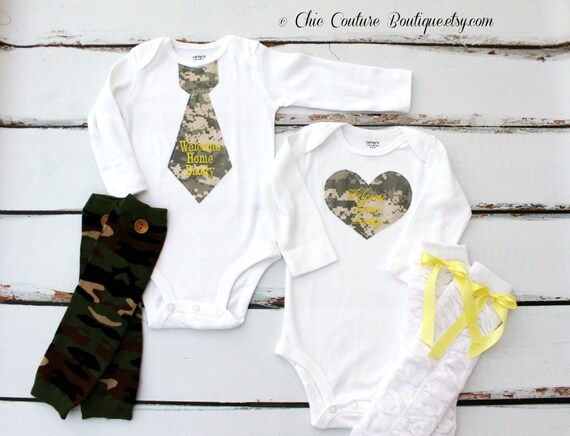 Items similar to Baby Boy OR Baby Girl Camo, Camouflage, Welcome Home ...