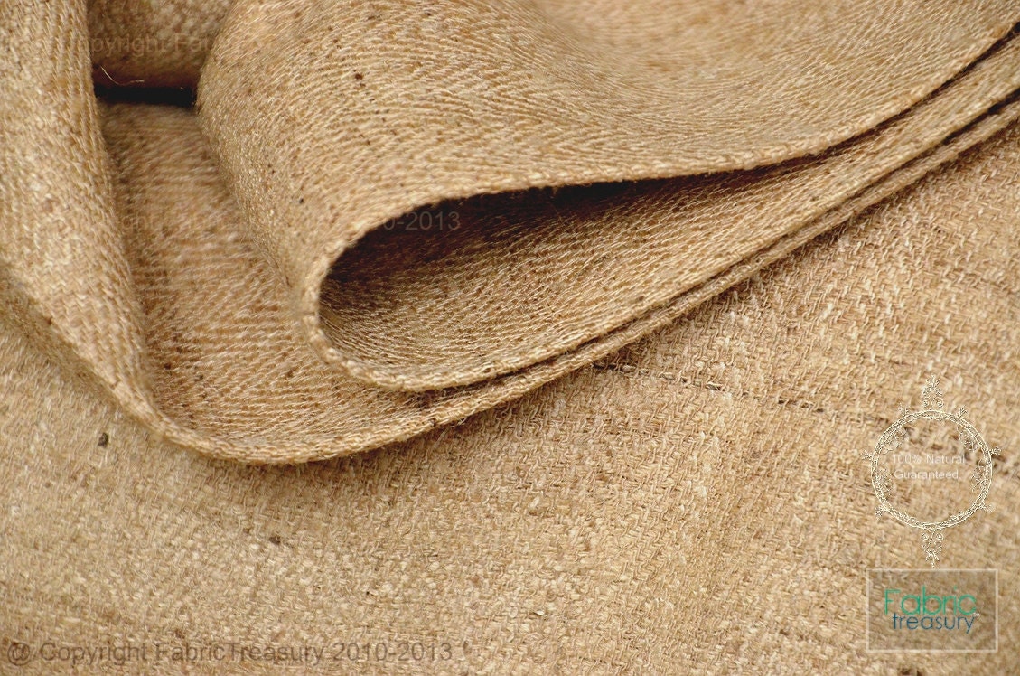 Wild Silk Tweed Fabric. Foraged by forest dwellers hand woven