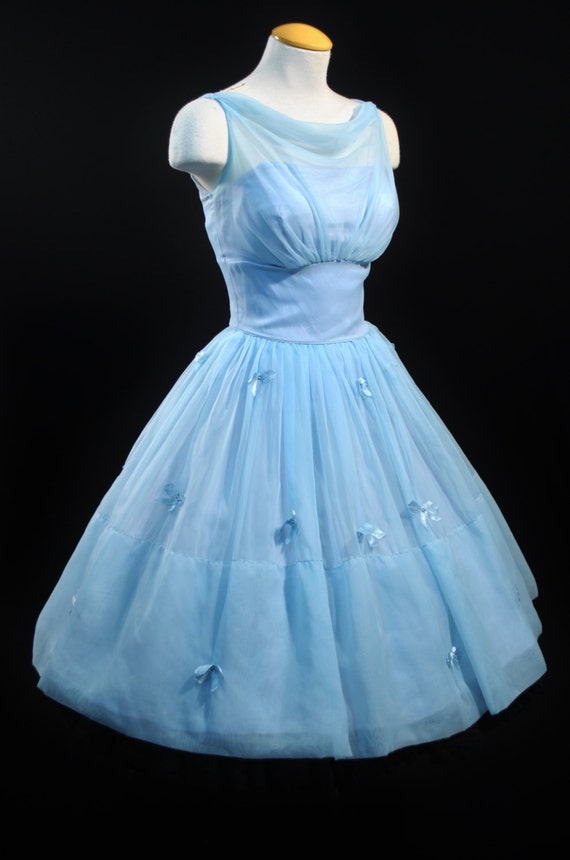 princess polly baby blue dress Grace Kelly Blue Chiffon Dress
