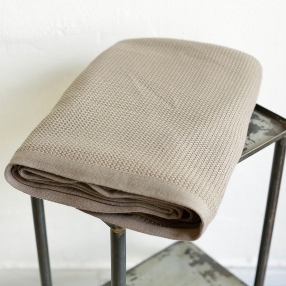 Brown knitted blanket, bed spread, home decor, cream, Housewares