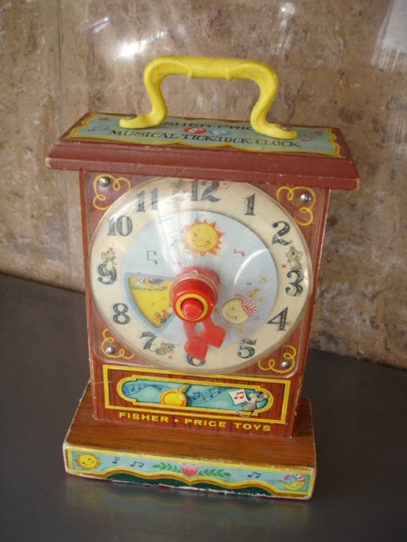 Vintage 1962 Fisher Price Musical Tick Tock Clock