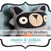 Custom Listing for - Andrea