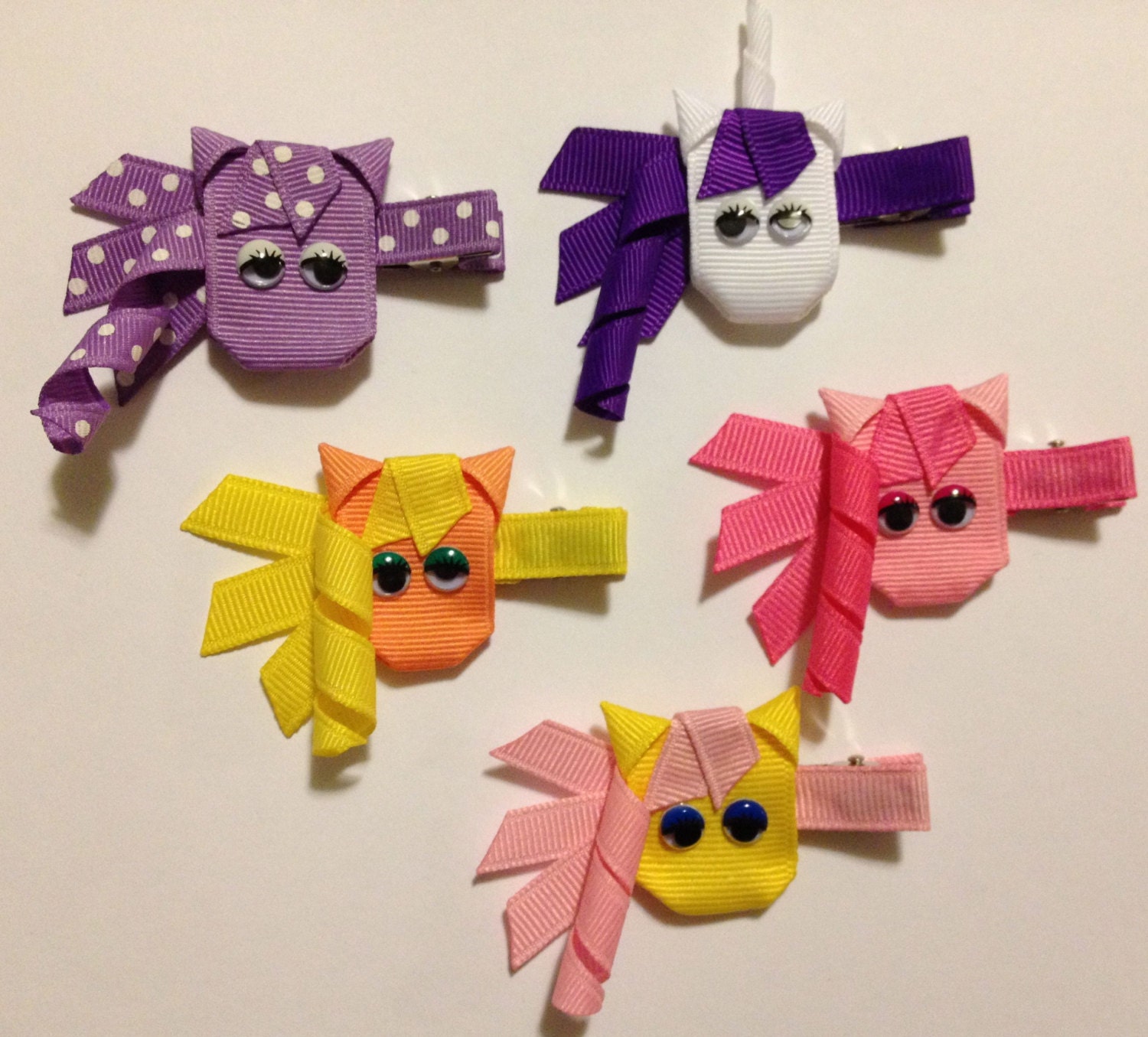 Little Pony Ribbon Sculpture Hair Clip CHOOSE COLORS