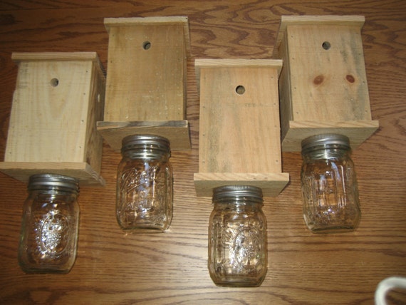 4 Carpenter Bee Rustic Pine Traps Effective by BlueRidgeCrafts