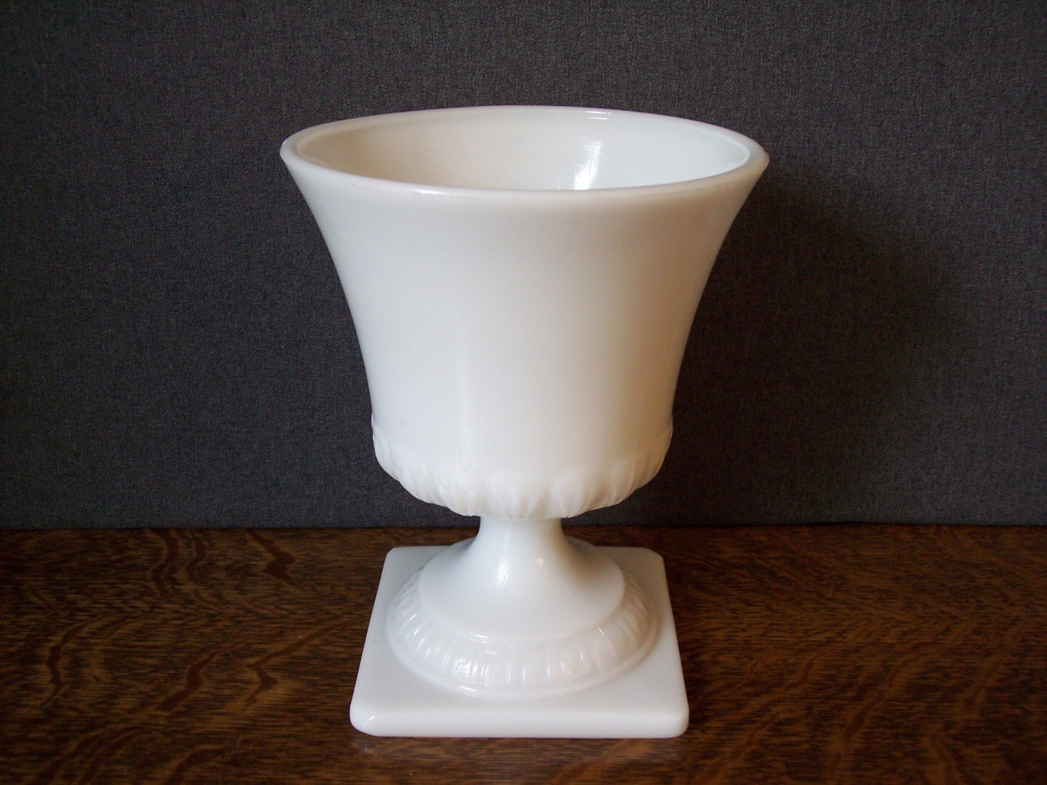 Vintage Milk Glass Large Urn Pedestal Vase