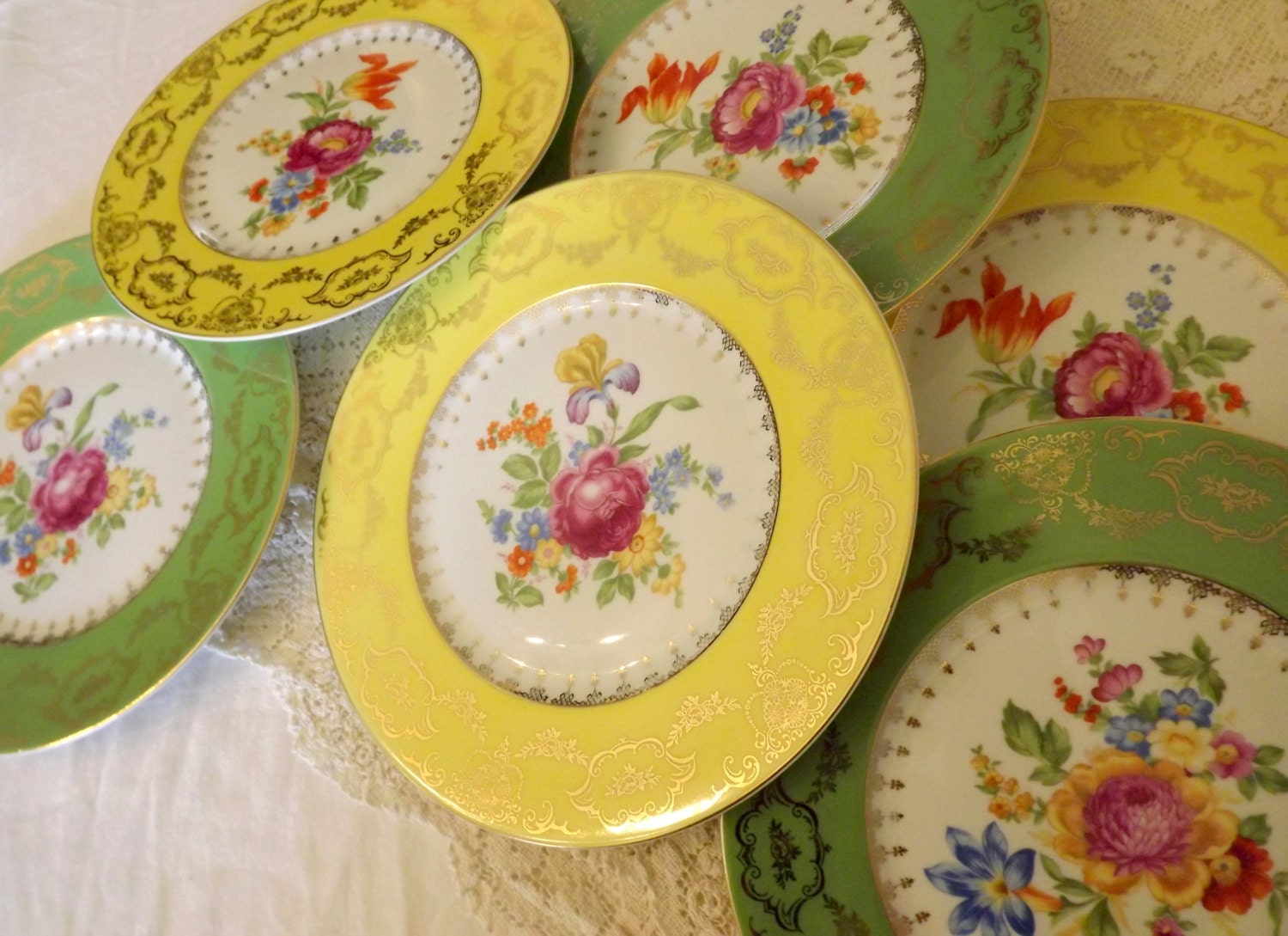 Large Antique Plates Made in Czechoslovakia