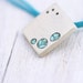 Silver and Turquoise Pendant- Square Silver Necklace