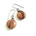 Brown copper earrings, dangle earrings, glittery goldstone rustic copper jewelry