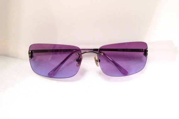 Sunglasses Purple tinted Eye Glasses Wire Frames by plattermatter