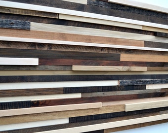 Modern Wood Headboard - Full Headboard - Reclaimed Wood Sculpture SALE 15% OFF with coupon