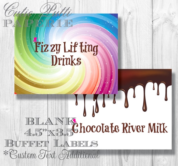 Willy Wonka Party, Candy Party - PRINTABLE BLANK TREAT Labels - Cutie Putti Paperie Il_570xn