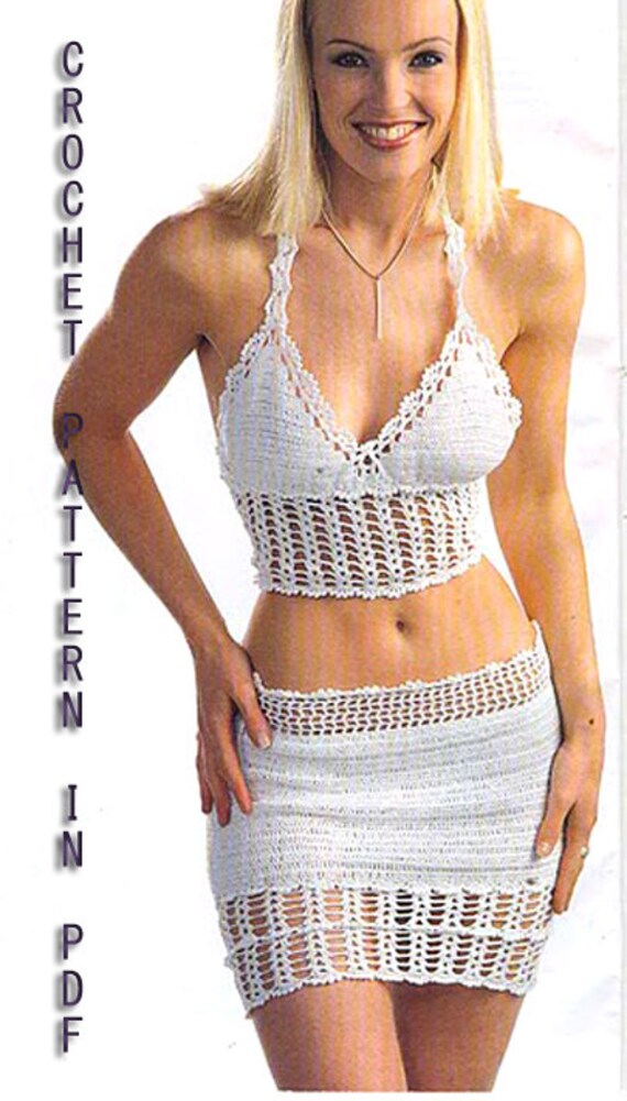 how read diagram to crochet pattern bikini pattern and for two one 3rd skirt of Pattern Set I top( Crochet