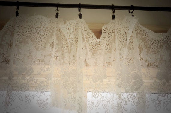 Vintage Lace Curtain by StoneHouseArtifacts on Etsy