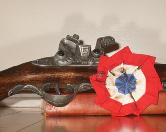 Les Miserables Cockade Rosette Pin, Singed, Red, White, and Blue - Les Mis Barricade