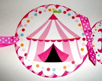 Circus Birthday Banner in Pink