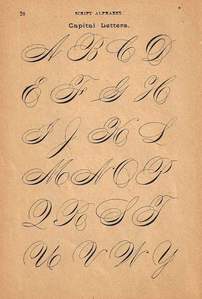 1890s-calligraphy-print-page-capital-letters-ornamental