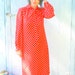 70s RED POLKA DOTS Dress.....size medium to large.....mod. dots. red. white. retro. schrader sport. classic