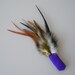 Cat Toy Large Size Purple Feather Flier with Catnip and Bell