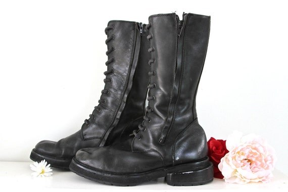 black calf hugging boots