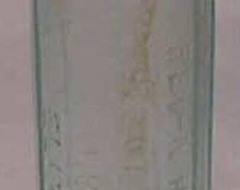 c1890s Rev. N. H. Downs Vegetable Balsamic Elixir New Hampshire , Aqua Blown Glass Medicine bottle No. 5