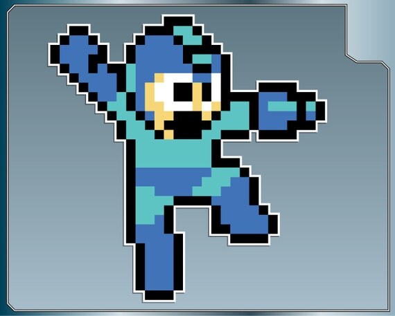 MEGA MAN Jumping Blast from Mega Man 8 Bit 4 Vinyl by DecalNinja