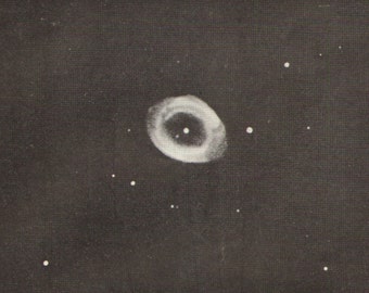 1905 Ring Nebula and the Omega Nebula Vintage Photo Print