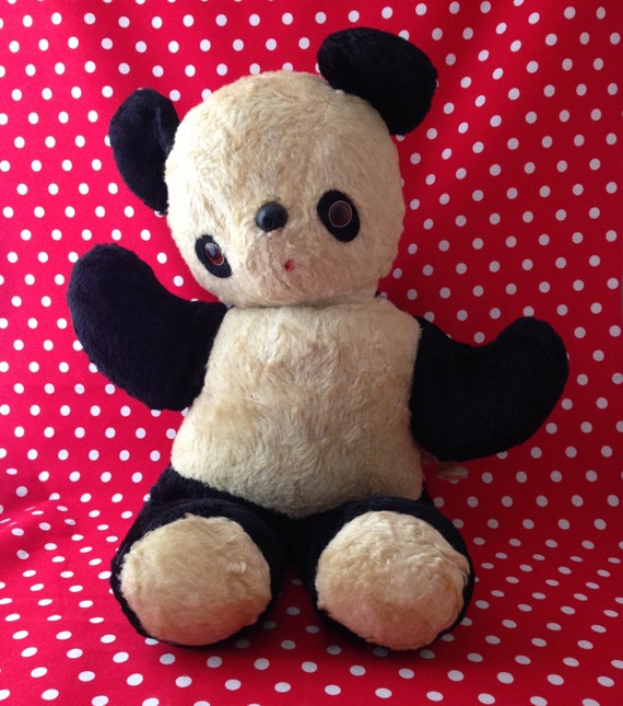 Vintage Teddy Bear Panda by Ideal Toy Co.