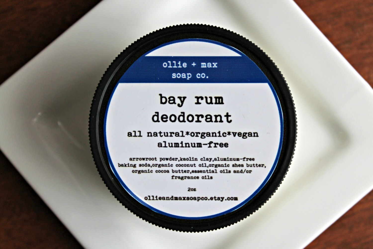 BAY RUM Natural Deodorant Aluminum Free Vegan Deodorant