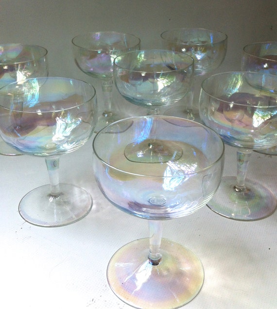 Iridescent Champagne Coupe Glasses 4 By Hillsidehouse On Etsy 3902