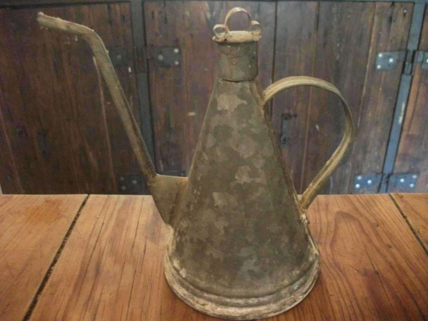 vintage OLIVE OIL DISPENSER handmade Industrial chic