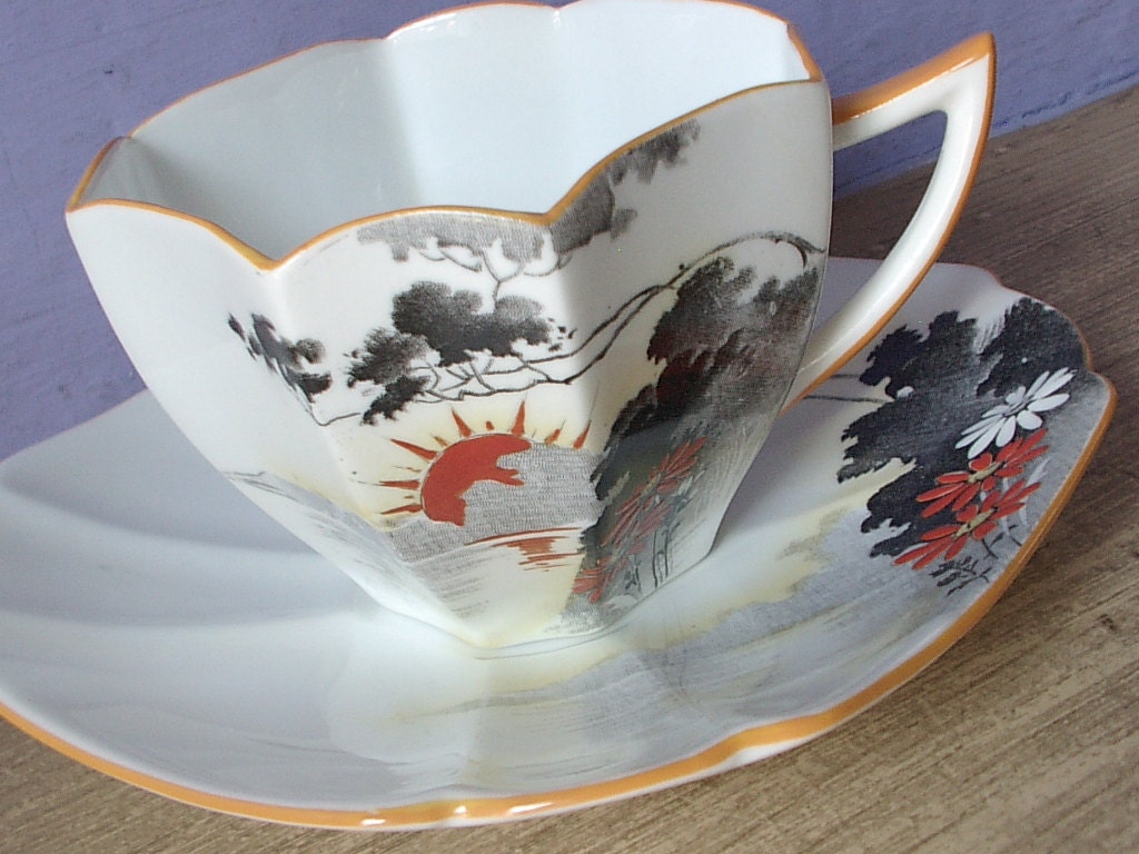 Vintage 1920's art deco tea cup set Shelley china by ShoponSherman
