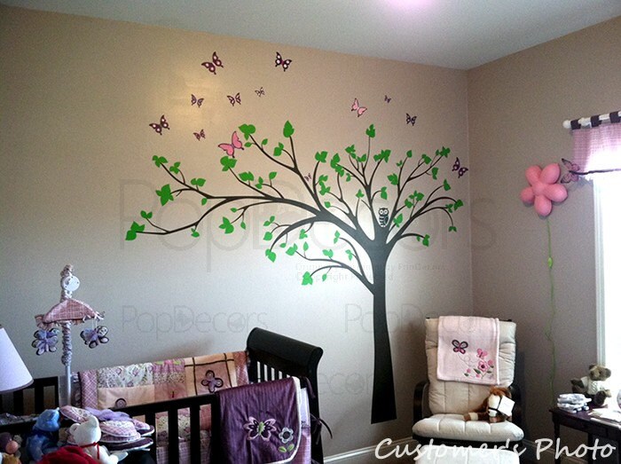 Tree Wall Decals Stickers Nursery Room Decor Flying by PopDecors