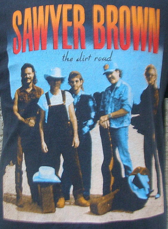 Vintage 1992 Sawyer Brown Dirt Road Tour t shirt by retropopmanila