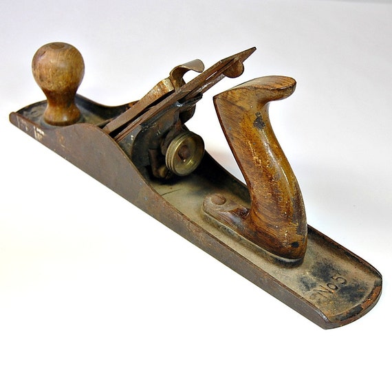 1930s Vintage Tools Stanley Bailey Hand Planer No 5 Rosewood