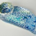 Sushi Set, small platter and dipping bowl, in shades of turquoise, aqua and Caribbean Blue