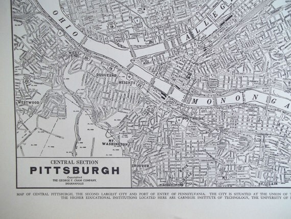 City map Pittsburgh Pennsylvania PDF