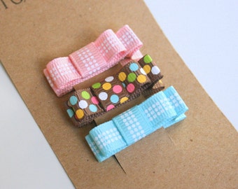 Baby Hair Bows, Hair Clips for baby, Infant Hair Clips, Pink, blue, brown hair clips -Toddler, Tween, Teen, Adult - 2 SIZES