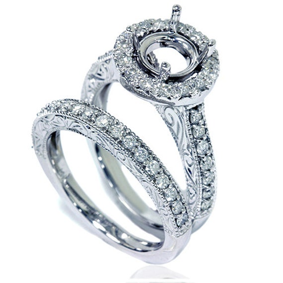 Vintage halo diamond engagement rings