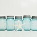 Aqua Mason Jar Collection - Five Pint Sized Jars
