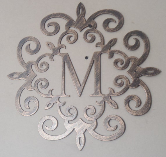 Family Initial Monogram Antique Look ANY LETTER available