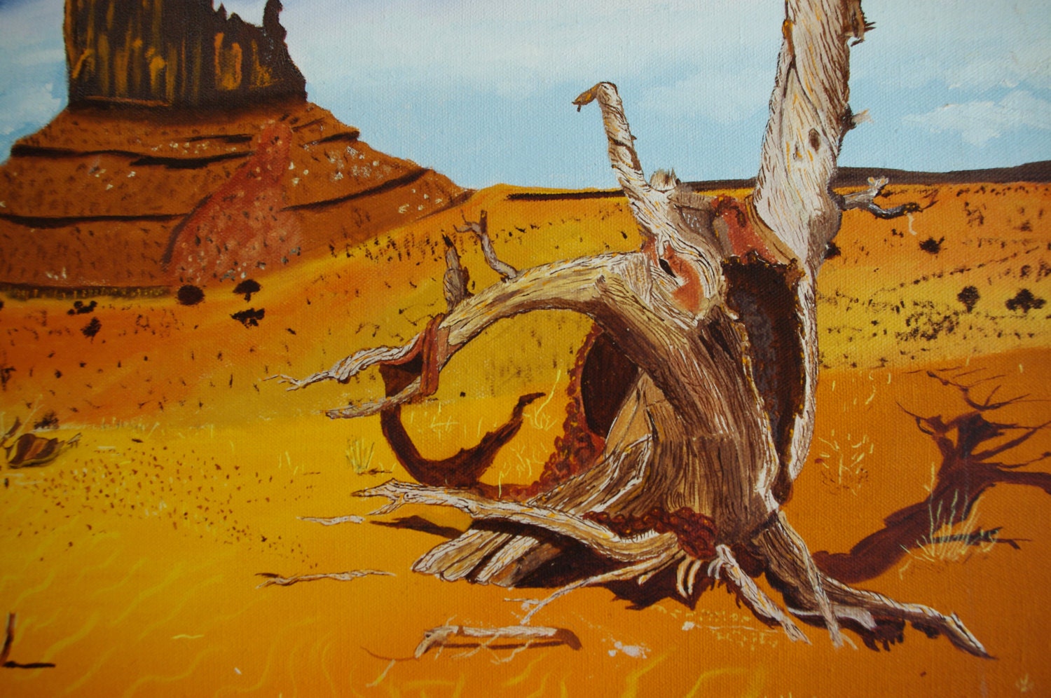 Large Vintage Desert Landscape painting surreal