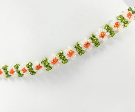 Beaded Anklet Daisy Chain Anklet Seed Bead Jewelry Ankle