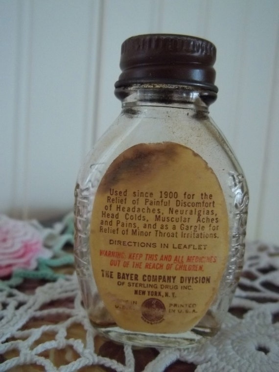 ViNtAgE Bayer Aspirin Bottle by blissfulfinds on Etsy