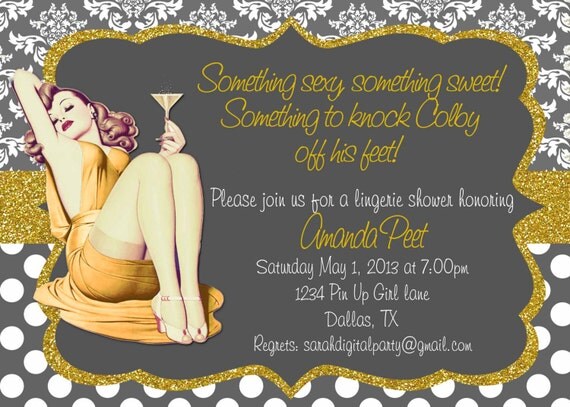 Pin Up Girl Bachelorette Party Invitations 7