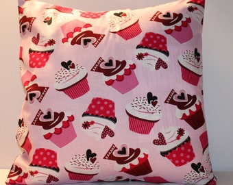 12x12 Valentine's Day Cupcake Accent Pillow