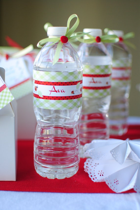 Ladybug Themed Water Drink Labels Wrapper Il_570xn